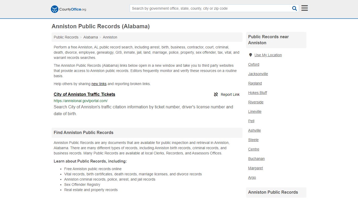 Public Records - Anniston, AL (Business, Criminal, GIS ...