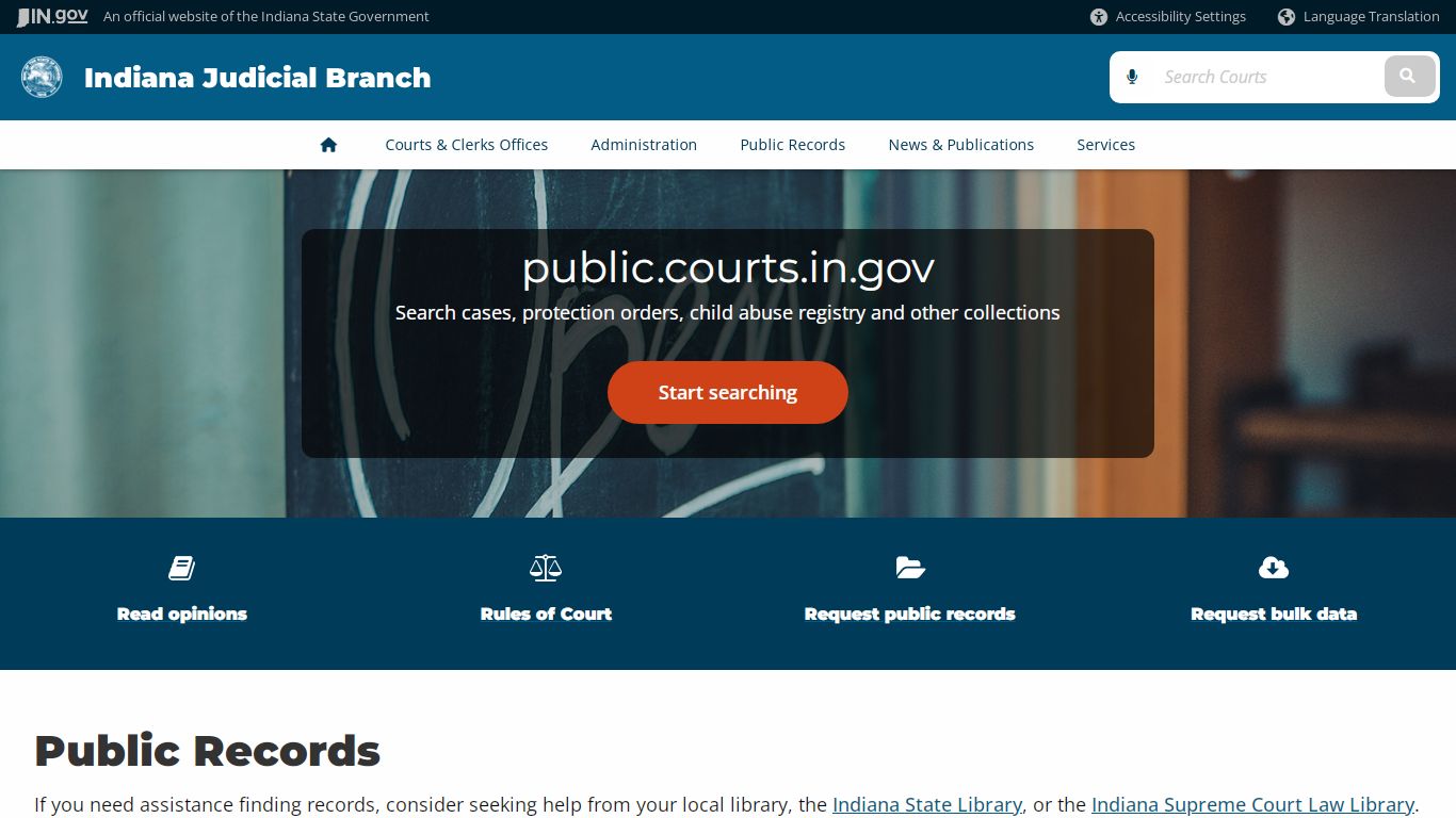 Courts: Public Records - IN.gov