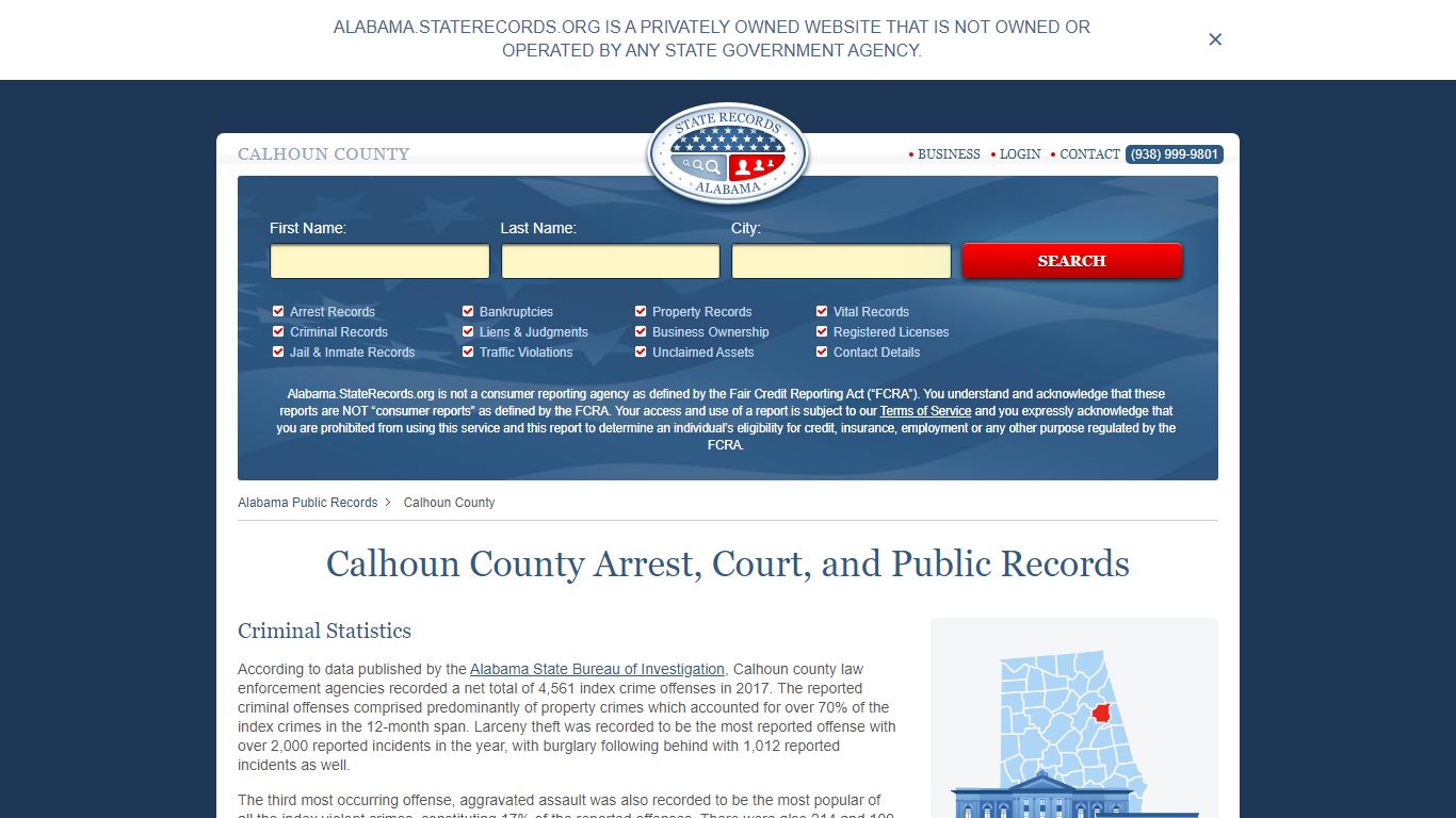 Calhoun County Arrest, Court, and Public Records